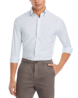Shop Peter Millar Crown Crafted Wynton Tailored Fit Performance Sport Shirt In Cascade Blue