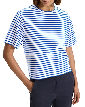 Theory Striped Boxy Crewneck Tee