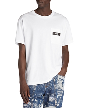 Shop Versace Jeans Couture Cotton Jersey Pocket Tee In White