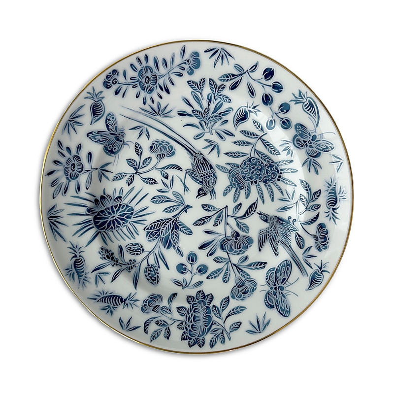 Mottahedeh Sacred Bird & Butterfly Blue Bread And Butter Plate In Blue
