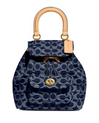 COACH - Riya Mini Signature Denim Backpack