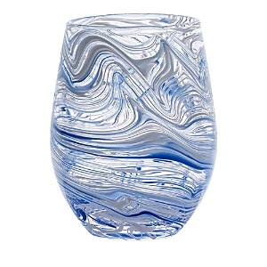 Shop Juliska Puro Marbled Stemless Wine Glass In Blue