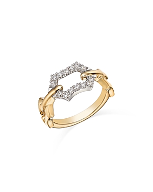 Bloomingdale's Diamond Geometric Ring In 14k White & Yellow Gold, 0.25 Ct. T.w. In White/gold