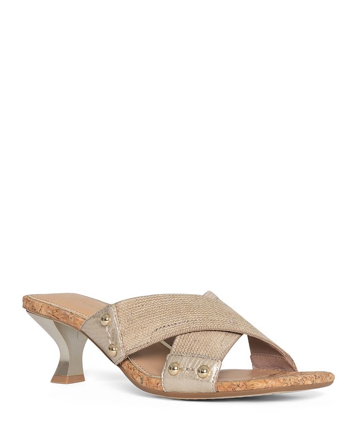 Donald Pliner Women s Cross Strap Kitten Heel Slide Sandals