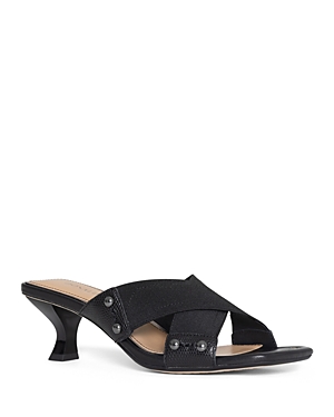 DONALD PLINER WOMEN'S CROSS STRAP KITTEN HEEL SLIDE SANDALS