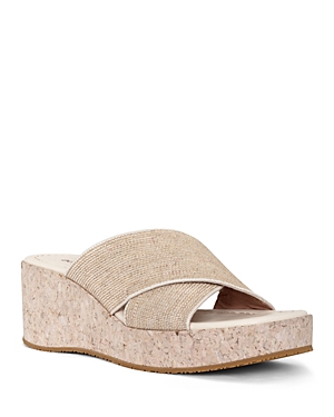 DONALD PLINER WOMEN'S SLIP ON CRISSCROSS WEDGE SANDALS