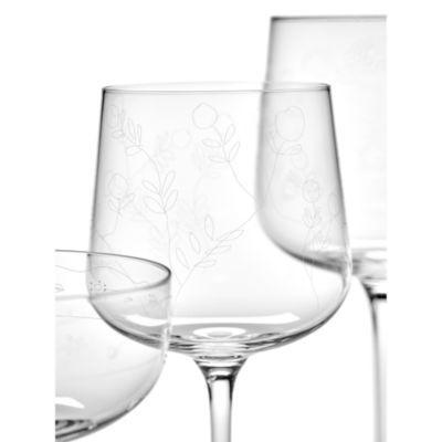 White Wine Glass Mirtillo Tea Midnight Flowers by Marni