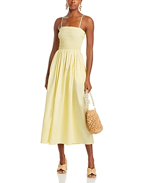 Shop Lucy Paris Danielle Smocked Strappy Back Dress In Yellow