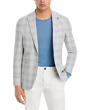 Shop Jack Victor Hampton Plaid Jersey Regular Fit Sport Coat In Light Grey