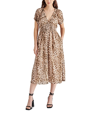 Shop Steve Madden Tahlia Cotton Dress In Leopard