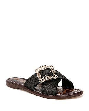 Shop Sam Edelman Women's Gracyn Buckle Strap Slide Sandals In Black