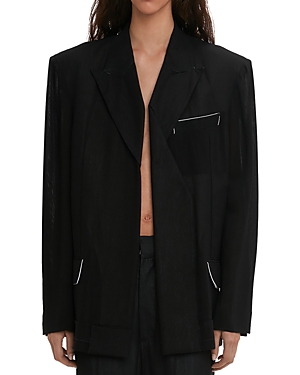Shop Victoria Beckham Fold Tailored Blazer In Black