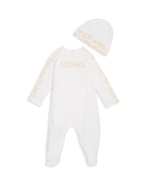 Versace Unisex Barocco Jersey Footie & Hat Set - Baby