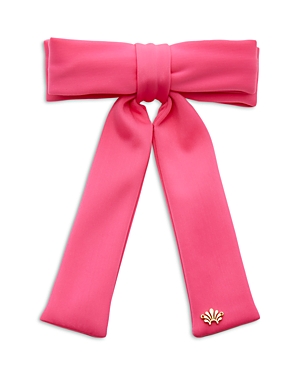 Shop Lele Sadoughi Antoinette Neoprene Bow Barrette In Pink