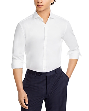 Shop Hugo Kason Solid Slim Fit Dress Shirt In Open White