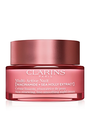 Shop Clarins Multi-active Night Moisturizer For Lines, Pores, Glow With Niacinamide - Dry Skin 1.7 Oz.