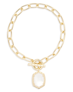 Kendra Scott Daphne Large Hexagon Stone Dangle Toggle Bracelet In Gold