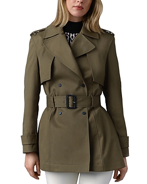 Shop Mackage Adva Mid-length Belted Trench Coat In Light Military