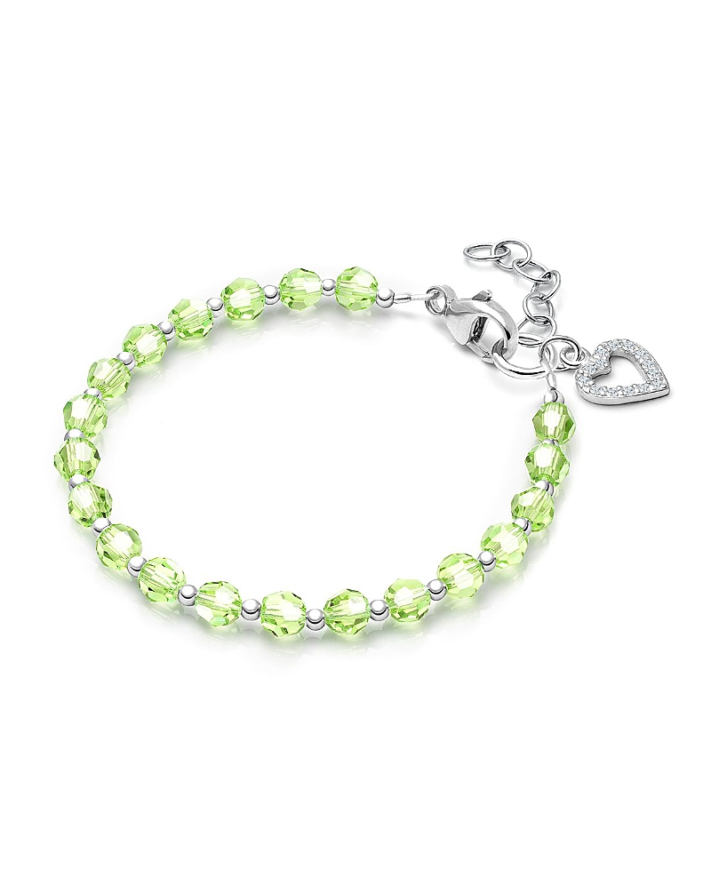 Tiny Blessings Girls' Sterling Silver Birthstone Crystal 6.25 Bracelet - Big Kid