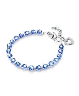 Tiny Blessings Girls' Sterling Silver Birthstone Crystal 6.25 Bracelet - Big Kid