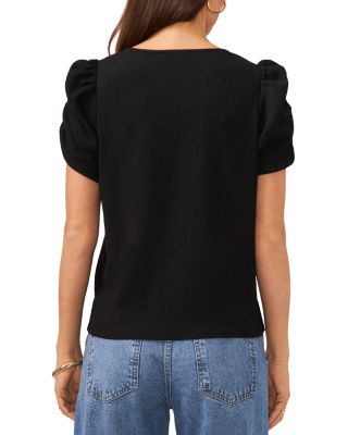 Crewneck Gathered Sleeve Top