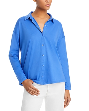Shop Eileen Fisher Classic Boxy Shirt In Blue Star