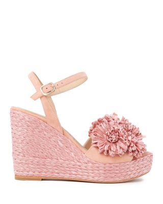 PALOMA BARCELO Women s Georgia Flower Embellished Espadrille Wedge Heel Platform Sandals Bloomingdale s