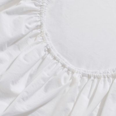 Solid Washed Cotton Percale 4 Piece Sheet Set, Queen