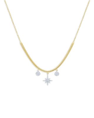 Meira T 14K White Gold & 14K Yellow Gold Diamond Starburst Statement Necklace, 18