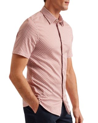 Ted Baker - Printed Short Sleeve Button Front Shirt