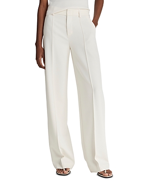 Shop Vince Pintucked Wide Leg Pants In Off White