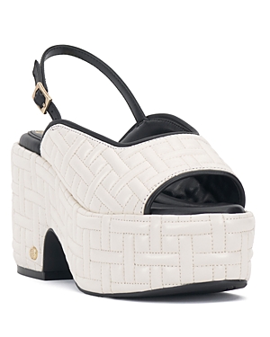 Shop Vince Camuto Women's Elana Slingback Platform Sandals In White