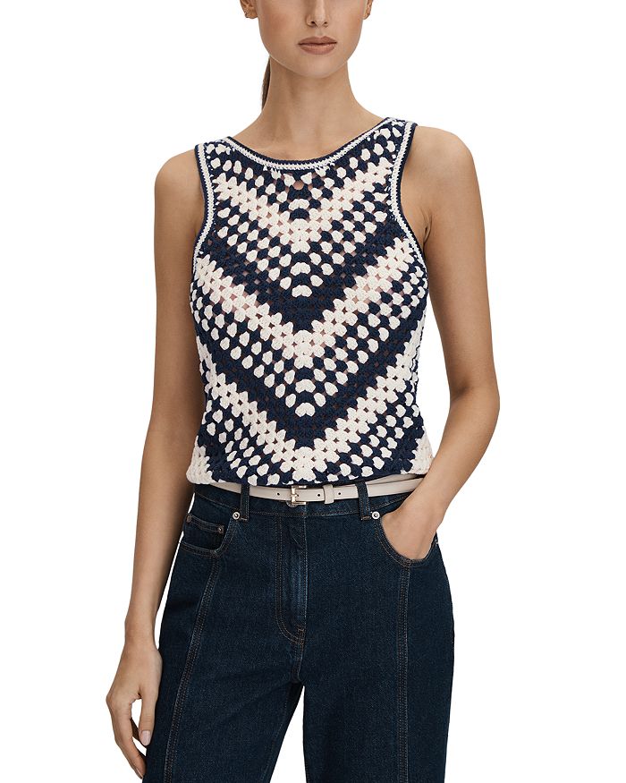 REISS Sabrina Crocheted Vest Bloomingdale's