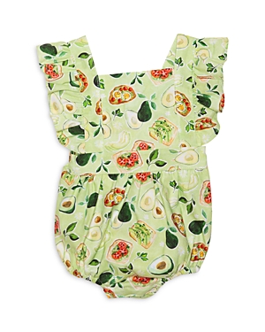 Worthy Threads Girls' Avocado Toast Bubble Romper - Baby In Green