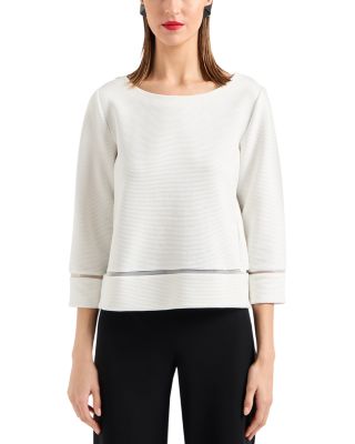 Emporio Armani - Ribbed Mesh Trim Sweater