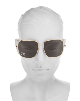 Rhinestone Triomphe Square Sunglasses, 59mm