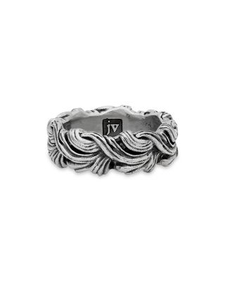 John Varvatos - Sterling Silver Gothic Textured Wide Band Ring