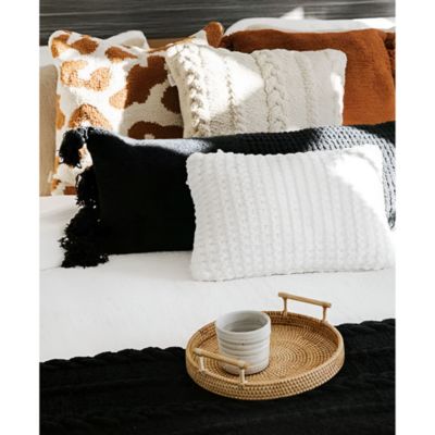 Braided Pom Pom Lumbar Pillow