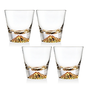 Godinger Sierra Gold Novo Double Old Fashioned Glasses, Set Of 4 In Clear