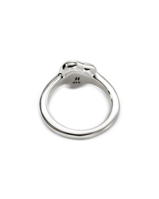 Sterling Silver Pebble Diamond Heart Ring