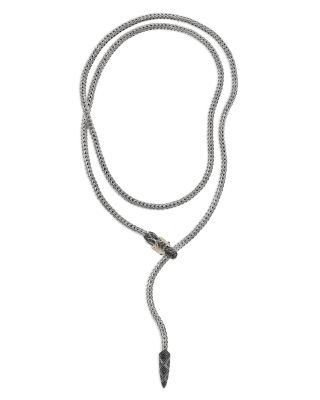 Sterling Silver & 14K Gold Naga Mixed Stone Lariat Necklace, 36"