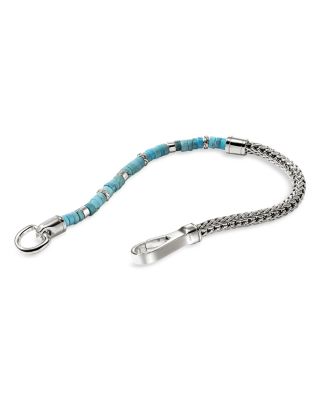Sterling Silver Heishi Treated Turquoise Beaded Flex Bracelet