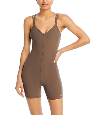 Shop Alo Yoga Alosoft Suns Out Romper In Olive Tree