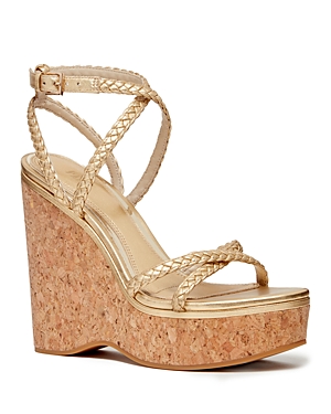 Shop Paige Women's Hazel Strappy Platform Wedge Sandals In Gold