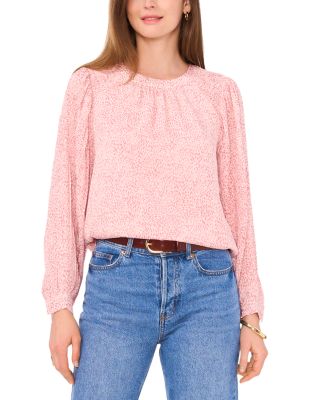 VINCE CAMUTO - Smocked Trim Puff Sleeve Top