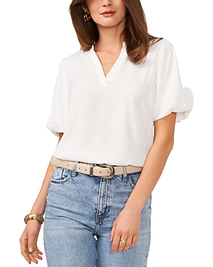 Vince Camuto Quarter Puff Sleeve Top In New Ivory