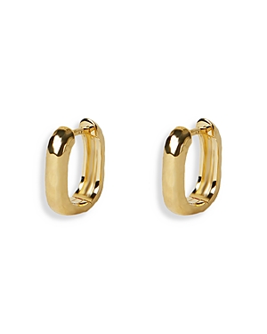 Shop Argento Vivo Hammered U Shaped Huggie Hoop Earrings In Gold