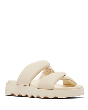 Shop Sorel Women's Vibe Twist Slide Platform Sandals In Honey White