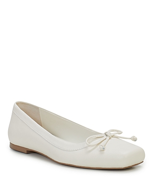 Shop Vince Camuto Women's Corrine Square Toe Ballet Flats In White