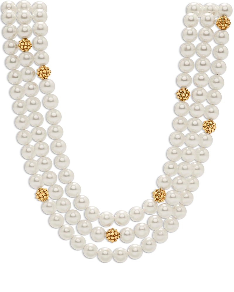 Capucine De Wulf Berry & Bead Triple Strand Necklace, 18 In White/gold